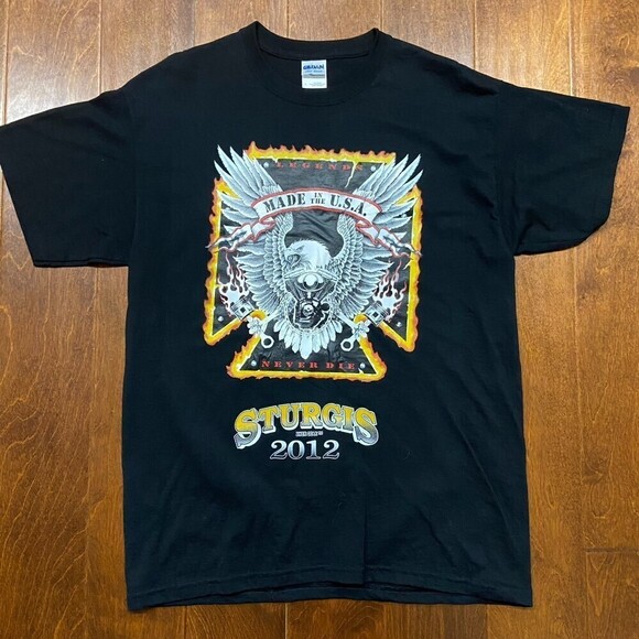 Sturgis 2012 Motorcycle Rally Annual Bike Eagle Logo Black T-Shirt Size Large - Picture 3 of 7